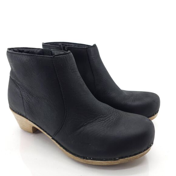 Dansko Maria 9302021400 Women's Eu 40 Bootie Black Leather Side Zip Ankle Boot - Picture 2 of 11